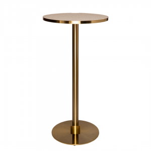 Pink terrazzo brass cocktail bar table hire