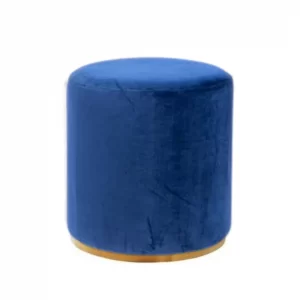 Navy blue velvet ottoman stool small hire