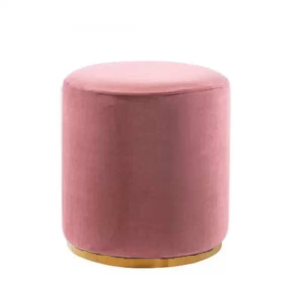 small and short pink velvet ottoman stool hire