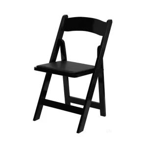 black padded folding gladiator chair hire