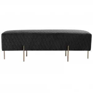 long black velvet ottoman bench