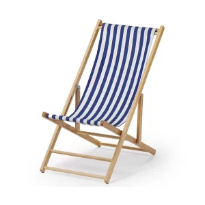 blue and white striped deck chair