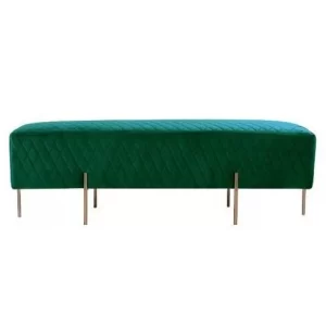 long emerald green velvet ottoman bench 