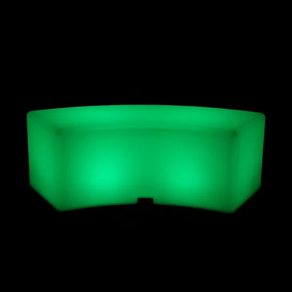 glow curved bench hire