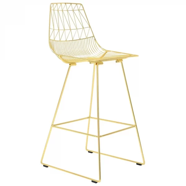 Tall gold wire stool luxe furniture