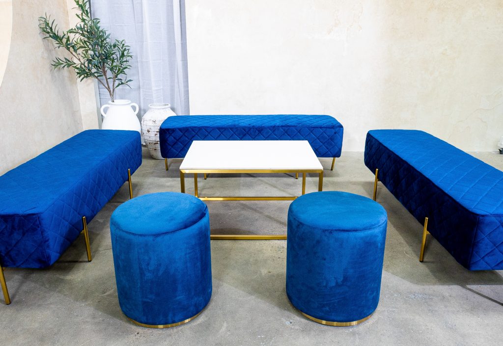 Navy Blue Ottomans