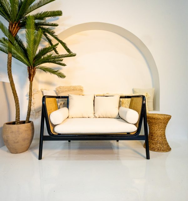 Black Rattan Sofa Lounge