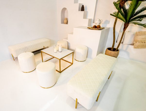 White Ottoman Benches and Stools