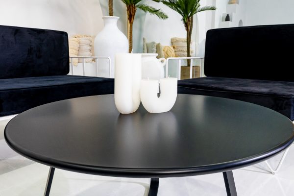 Round Black Coffee Table