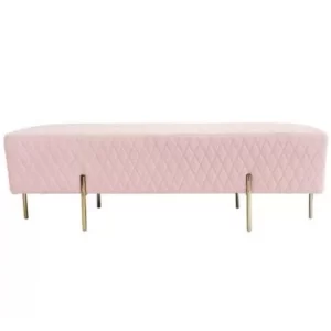 pink velvet ottoman bench hire