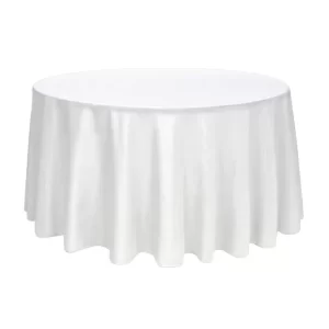 round banquet tablecloth hire in white