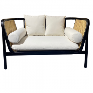 black rattan lounge