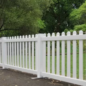 white picket fence at a park