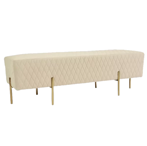 White Velvet Ottoman Bench Hire