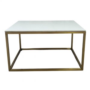 Gold Framed Coffee Table with White TOp