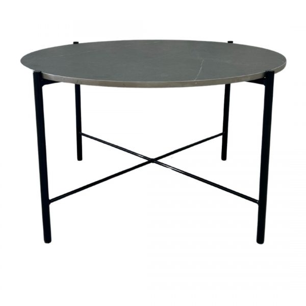 Black Cross Coffee Table with Black Top