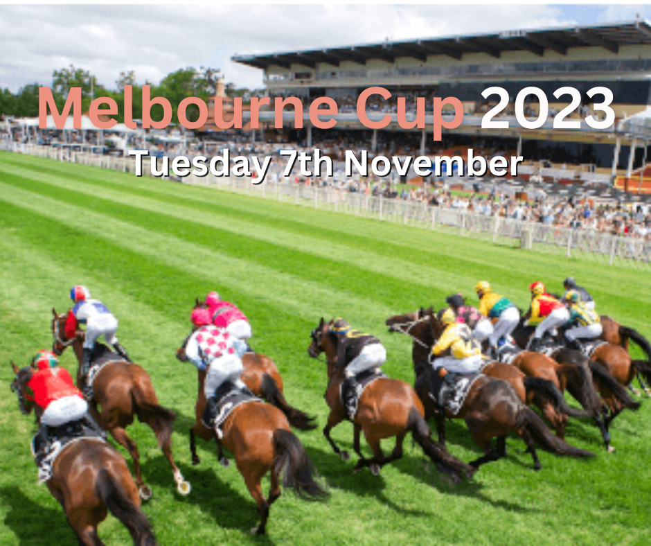 Horses racing at the Melbourne cup races