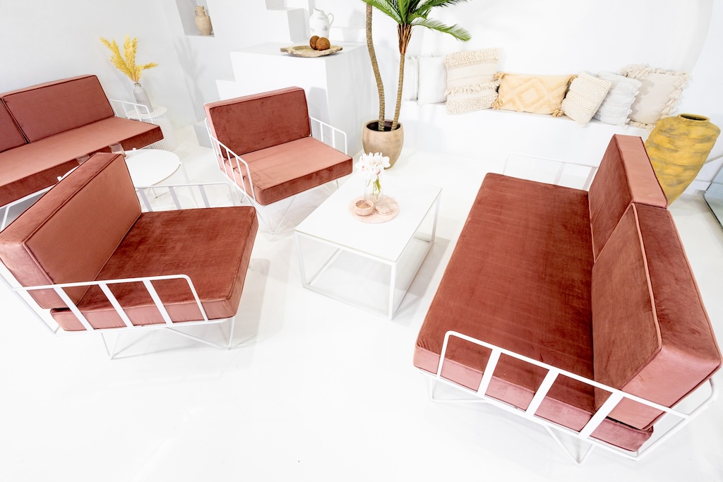 pink sofa lounge and arm chair