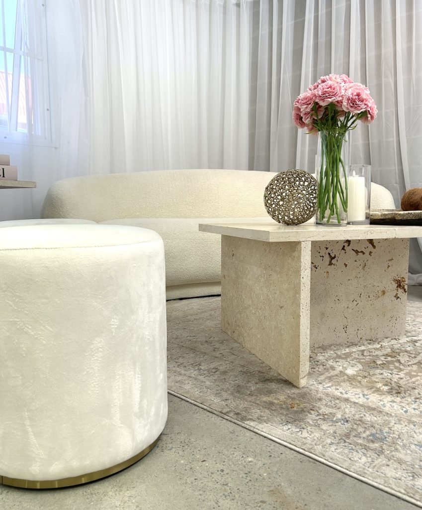 White Ottoman Stool